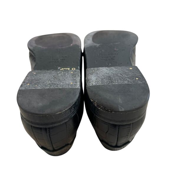 Jenni Kayne Crocodile Embossed Loafers Black Size 37 / US 6.5-7 - Picture 6 of 12